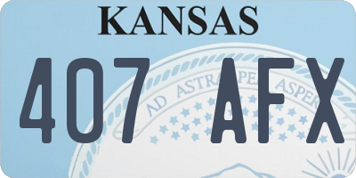 KS license plate 407AFX