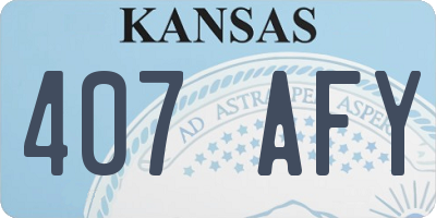 KS license plate 407AFY