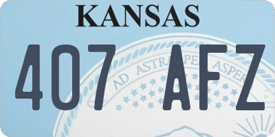 KS license plate 407AFZ