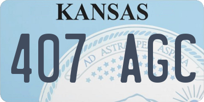 KS license plate 407AGC