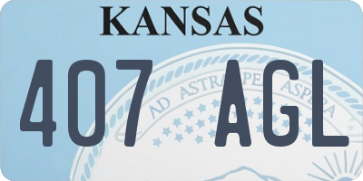 KS license plate 407AGL