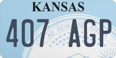 KS license plate 407AGP
