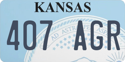 KS license plate 407AGR