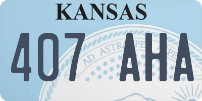 KS license plate 407AHA