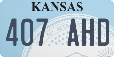 KS license plate 407AHD