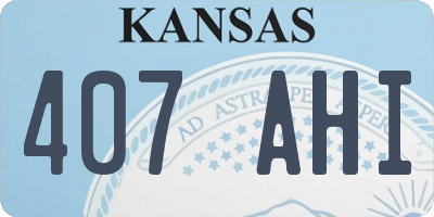 KS license plate 407AHI