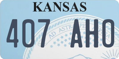 KS license plate 407AHO