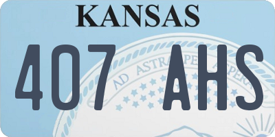 KS license plate 407AHS