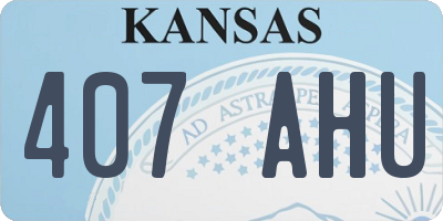 KS license plate 407AHU
