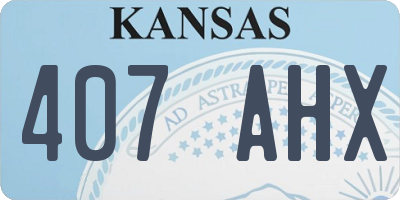 KS license plate 407AHX