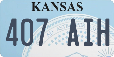 KS license plate 407AIH