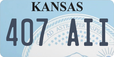 KS license plate 407AII