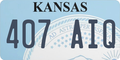 KS license plate 407AIQ