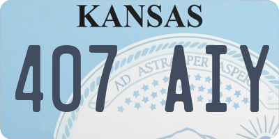 KS license plate 407AIY