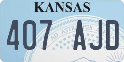 KS license plate 407AJD
