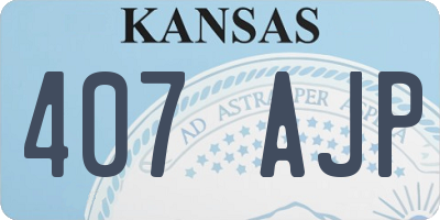 KS license plate 407AJP