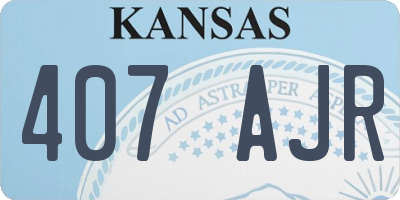 KS license plate 407AJR