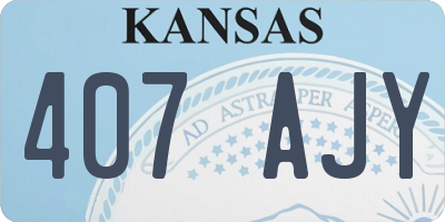 KS license plate 407AJY