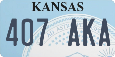 KS license plate 407AKA