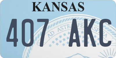 KS license plate 407AKC