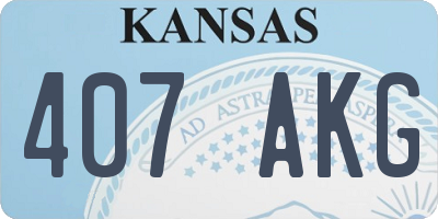 KS license plate 407AKG