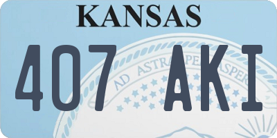 KS license plate 407AKI