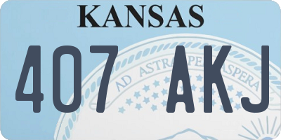 KS license plate 407AKJ