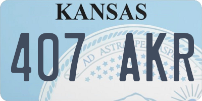 KS license plate 407AKR