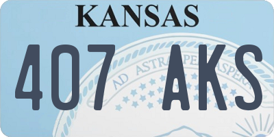 KS license plate 407AKS