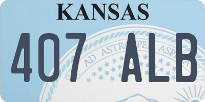 KS license plate 407ALB
