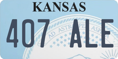KS license plate 407ALE
