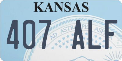 KS license plate 407ALF