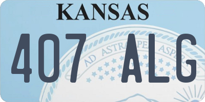 KS license plate 407ALG