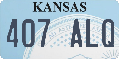 KS license plate 407ALQ