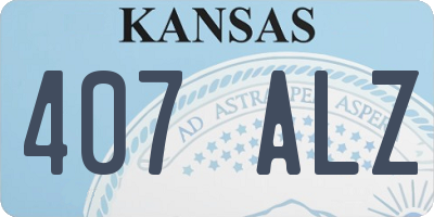 KS license plate 407ALZ