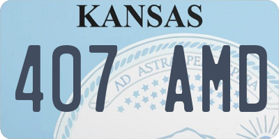 KS license plate 407AMD