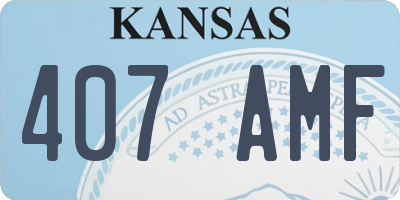 KS license plate 407AMF