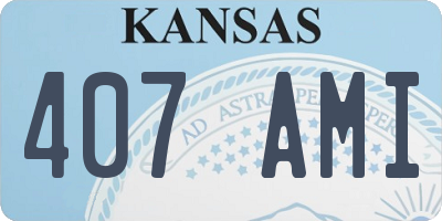 KS license plate 407AMI
