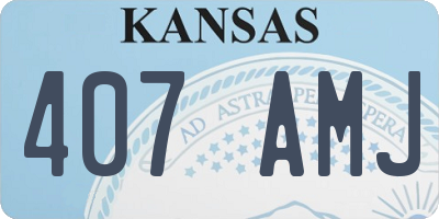 KS license plate 407AMJ