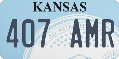 KS license plate 407AMR
