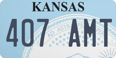 KS license plate 407AMT