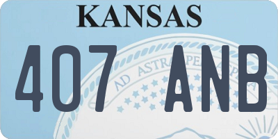 KS license plate 407ANB