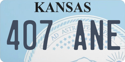 KS license plate 407ANE
