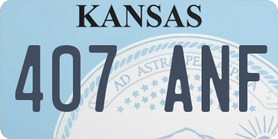KS license plate 407ANF