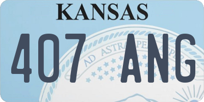 KS license plate 407ANG