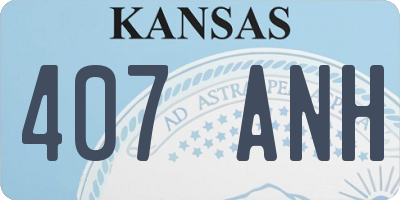 KS license plate 407ANH