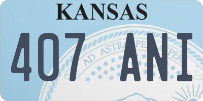 KS license plate 407ANI