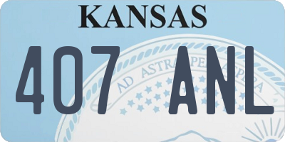 KS license plate 407ANL