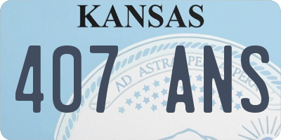 KS license plate 407ANS