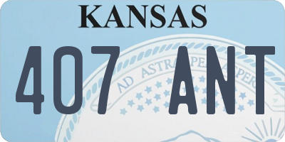 KS license plate 407ANT